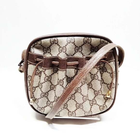 Authentic Gucci Vintage Brown PVC Crossbody bag mon518-111325 - Picture 1 of 16